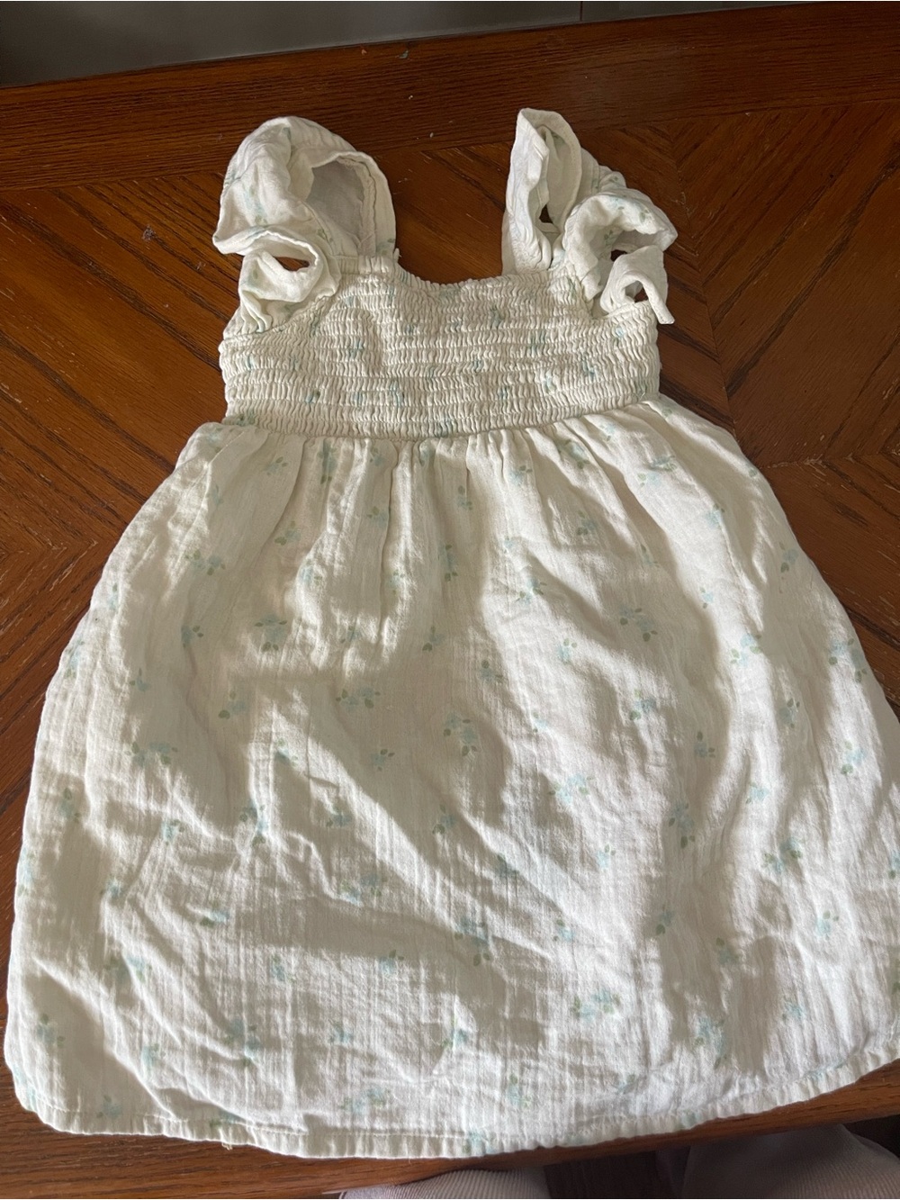 Cat & Jack White Dress with Light Blue Floral Accentse
